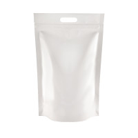 5kg White Shiny With Handle Stand Up Pouch/Bag with Zip Lock [SP8]