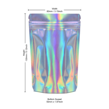 [Sample] 40g Holographic Stand Up Pouch/Bag with Zip Lock [SP1]