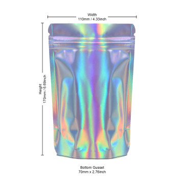 70g Holographic Stand Up Pouch/Bag with Zip Lock [SP2] (100 per pack)