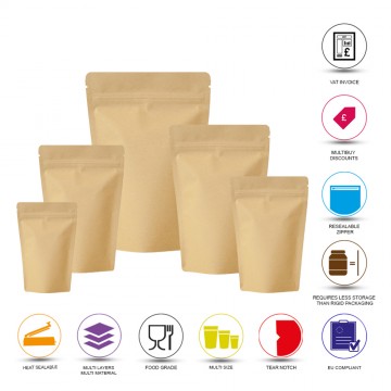 [Sample] 100g Kraft Paper Stand Up Pouch/Bag with Zip Lock [SP9]