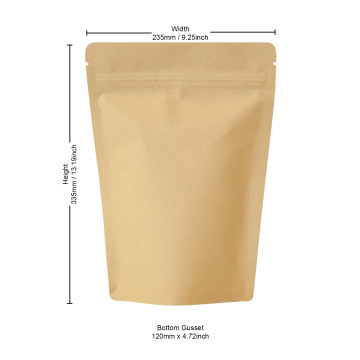 1kg Kraft Paper Stand Up Pouch/Bag without Zip Lock [SP6]