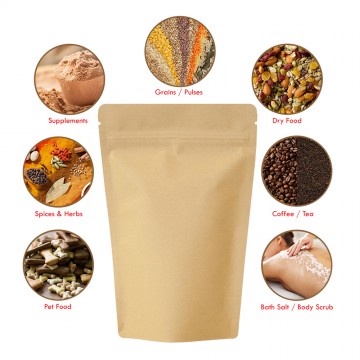 1kg Kraft Paper Stand Up Pouch/Bag with Zip Lock [SP6]
