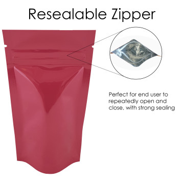 40g Pink Shiny Stand Up Pouch/Bag with Zip Lock [SP1] (100 per pack)