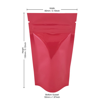 40g Pink Shiny Stand Up Pouch/Bag with Zip Lock [SP1] (100 per pack)