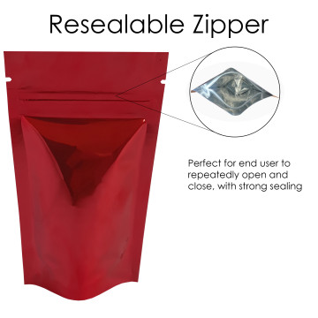 [Sample] 40g Red Shiny Stand Up Pouch/Bag with Zip Lock [SP1]