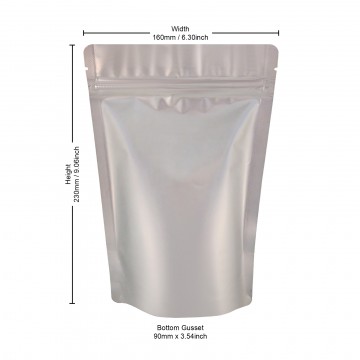 [Sample] 250g Silver Matt Stand Up Pouch/Bag with Zip Lock [SP4]