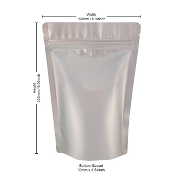 250g Silver Matt Stand Up Pouch/Bag with Zip Lock [SP4] (100 per pack)