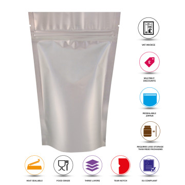 40g Silver Matt Stand Up Pouch/Bag with Zip Lock [SP1]
