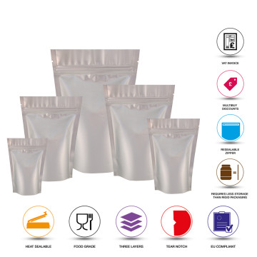 40g Silver Matt Stand Up Pouch/Bag with Zip Lock [SP1]