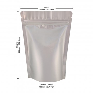 [Sample] 500g Silver Matt Stand Up Pouch/Bag with Zip Lock [SP5]