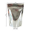 250g Silver Shiny Stand Up Pouch/Bag with Zip Lock [SP4] (100 per pack)