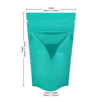 [Sample] 40g Turquoise Shiny Stand Up Pouch/Bag with Zip Lock [SP1]