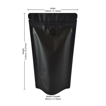 [Sample] 150g Black Matt With Valve Stand Up Pouch/Bag with Zip Lock [SP3]