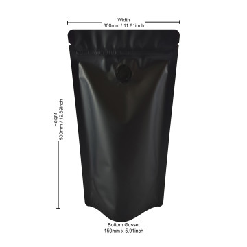 [Sample] 3kg Black Matt With Valve Stand Up Pouch/Bag with Zip Lock [SP7]