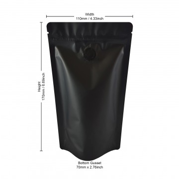 [Sample] 70g Matt Black With Valve Stand Up Pouch/Bag with Zip Lock [SP2]