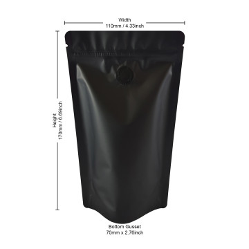 [Sample] 70g Black With Matt Valve Stand Up Pouch/Bag with Zip Lock [SP2]