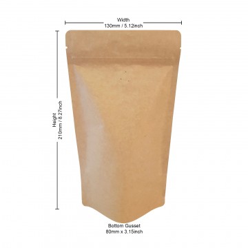 [Sample] 150g Kraft Paper With Valve Stand Up Pouch/Bag with Zip Lock [SP3]