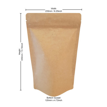 [Sample] 1kg Kraft Paper With Valve Stand Up Pouch/Bag with Zip Lock [SP6]
