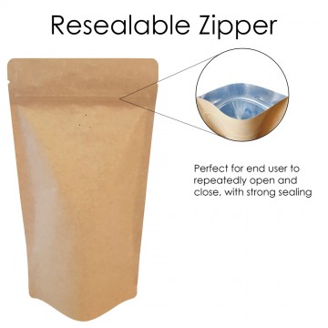 1kg Kraft Paper With Valve Stand Up Pouch/Bag with Zip Lock [SP6]