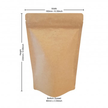 [Sample] 250g Kraft Paper With Valve Stand Up Pouch/Bag with Zip Lock [SP4]