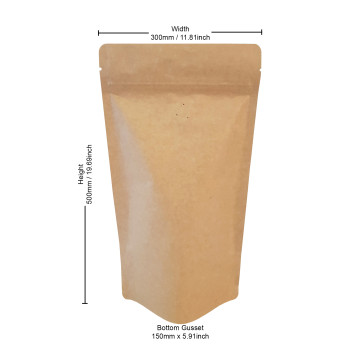 [Sample] 3kg Kraft Paper With Valve Stand Up Pouch/Bag with Zip Lock [SP7]