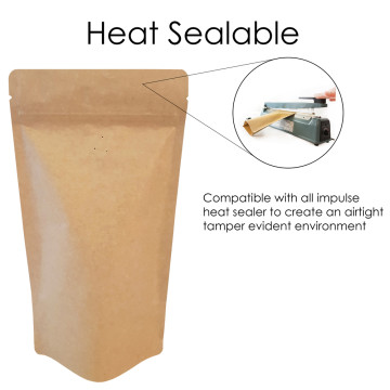 [Sample] 500g Kraft Paper With Valve Stand Up Pouch/Bag with Zip Lock [SP5]