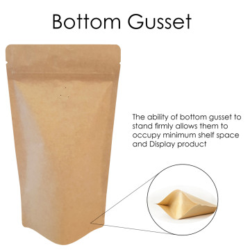 [Sample] 500g Kraft Paper With Valve Stand Up Pouch/Bag with Zip Lock [SP5]