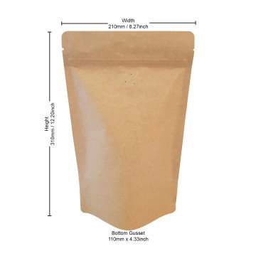 [Sample] 750g Kraft Paper With Valve Stand Up Pouch/Bag with Zip Lock [SP11]