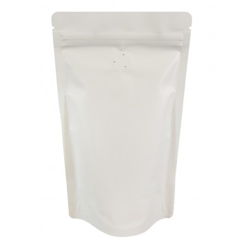 150g Matt White With Valve Stand Up Pouch/Bag with Zip Lock [SP3]