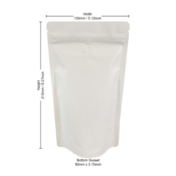 [Sample] 150g White Matt With Valve Stand Up Pouch/Bag with Zip Lock [SP3]