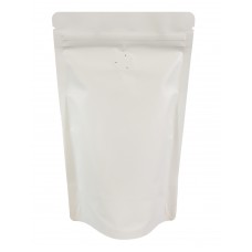 250g Matt White With Valve Stand Up Pouch/Bag with Zip Lock [SP4]