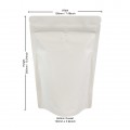 500g Matt White With Valve Stand Up Pouch/Bag with Zip Lock [SP5]