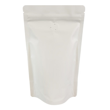 [Sample] 750g White Matt With Valve Stand Up Pouch/Bag with Zip Lock [SP11]