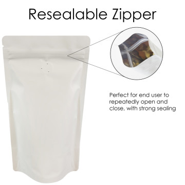 [Sample] 750g White Matt With Valve Stand Up Pouch/Bag with Zip Lock [SP11]