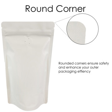 [Sample] 750g White Matt With Valve Stand Up Pouch/Bag with Zip Lock [SP11]