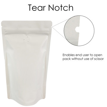 [Sample] 750g White Matt With Valve Stand Up Pouch/Bag with Zip Lock [SP11]