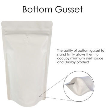 [Sample] 750g White Matt With Valve Stand Up Pouch/Bag with Zip Lock [SP11]