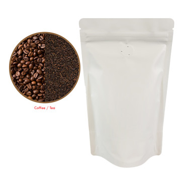 [Sample] 1kg White Paper With Valve Stand Up Pouch/Bag with Zip Lock [SP6]