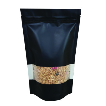 [SAMPLE] 2kg Window Black Matt Stand Up Pouch/Bag with Zip Lock [SP10] (100 per pack)
