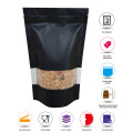[SAMPLE] 2kg Window Black Matt Stand Up Pouch/Bag with Zip Lock [SP10] (100 per pack)