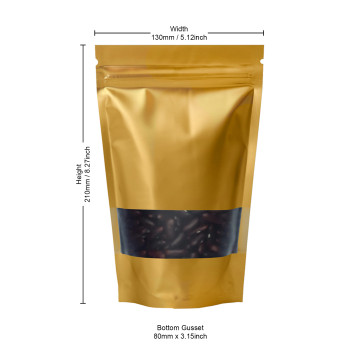 150g Window Gold Matt Stand Up Pouch/Bag with Zip Lock [SP3] (100 per pack)