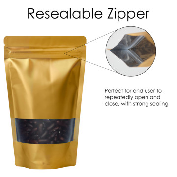 [Sample] 1kg Window Gold Matt Stand Up Pouch/Bag with Zip Lock [SP6]