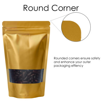[Sample] 1kg Window Gold Matt Stand Up Pouch/Bag with Zip Lock [SP6]