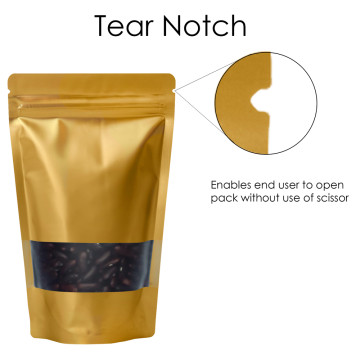 [Sample] 1kg Window Gold Matt Stand Up Pouch/Bag with Zip Lock [SP6]