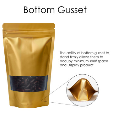 [Sample] 1kg Window Gold Matt Stand Up Pouch/Bag with Zip Lock [SP6]
