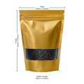 250g Window Gold Matt Stand Up Pouch/Bag with Zip Lock [SP4] (100 per pack)