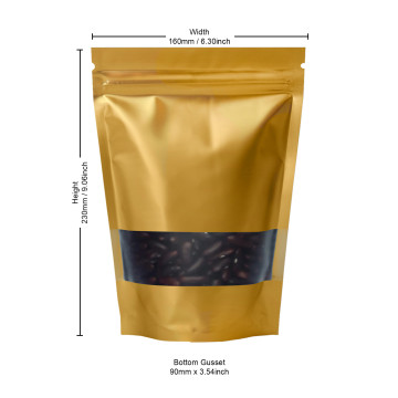[Sample] 250g Window Gold Matt Stand Up Pouch/Bag with Zip Lock [SP4]