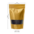 40g Window Gold Matt Stand Up Pouch/Bag with Zip Lock [SP1]  (100 per pack)