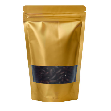 500g Window Gold Matt Stand Up Pouch/Bag with Zip Lock [SP5] (100 per pack)