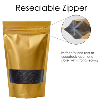 70g Window Gold Matt Stand Up Pouch/Bag with Zip Lock [SP2] (100 per pack)